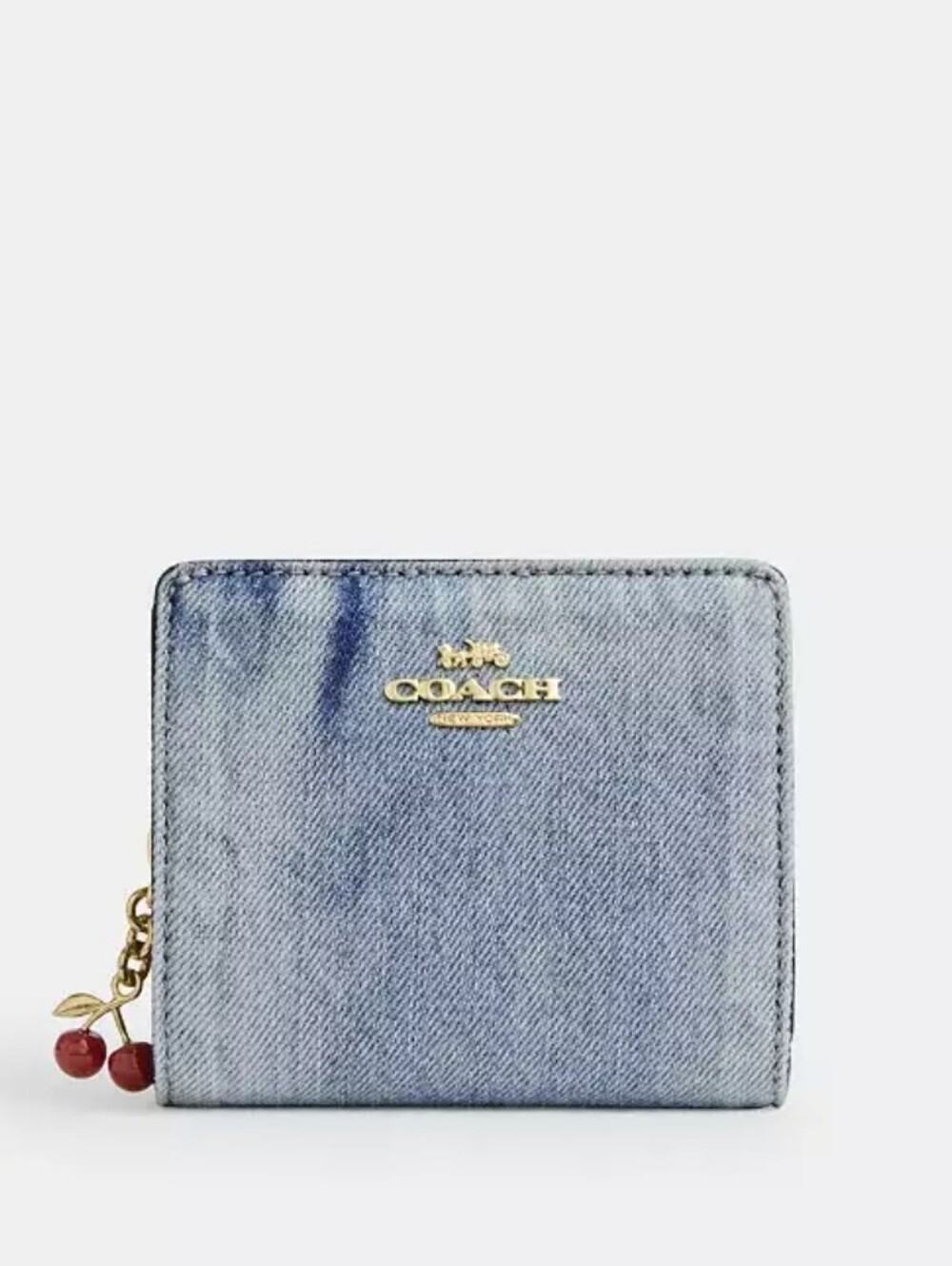 Coach Snap Wallet in Loved Denim with Charms